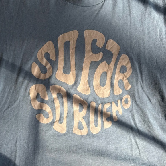 Women’s Blue Crop Graphic Tee - Picture 2 of 6